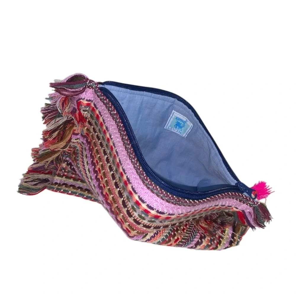 Karma Living Wonderlust Fringe Multicolor Woven Pouch